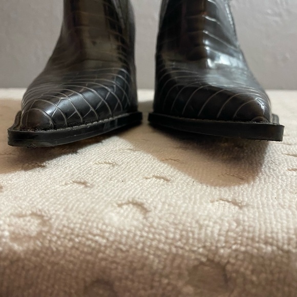 ZARA Reptile Pattern Dark Grey Cowboy Type Boot - Picture 3 of 16